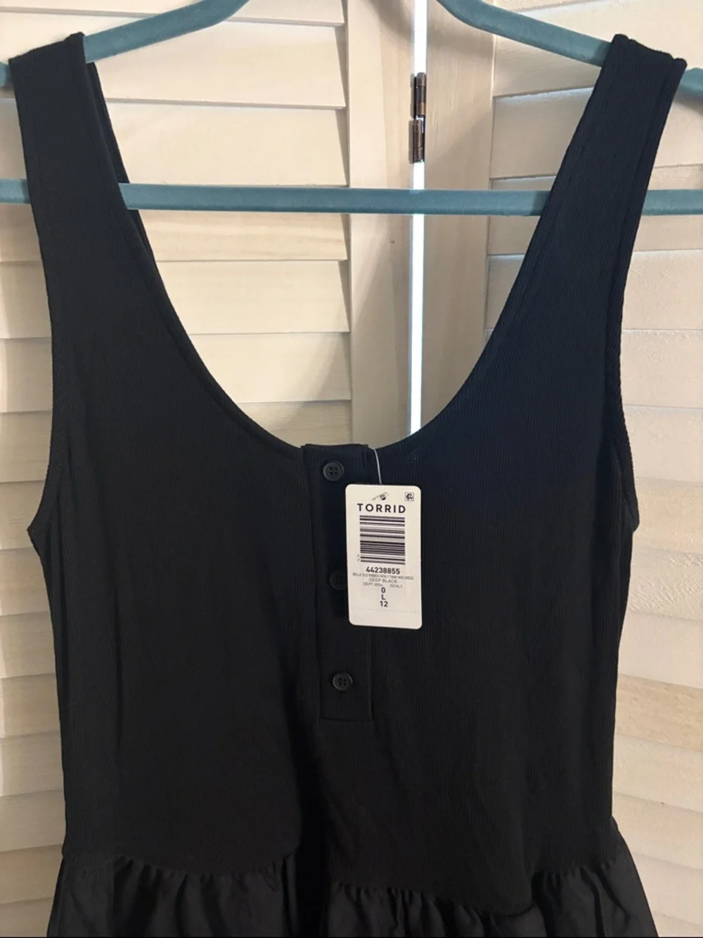 torrid Black Midi Dress with Lace Hem - Picture 2 of 6